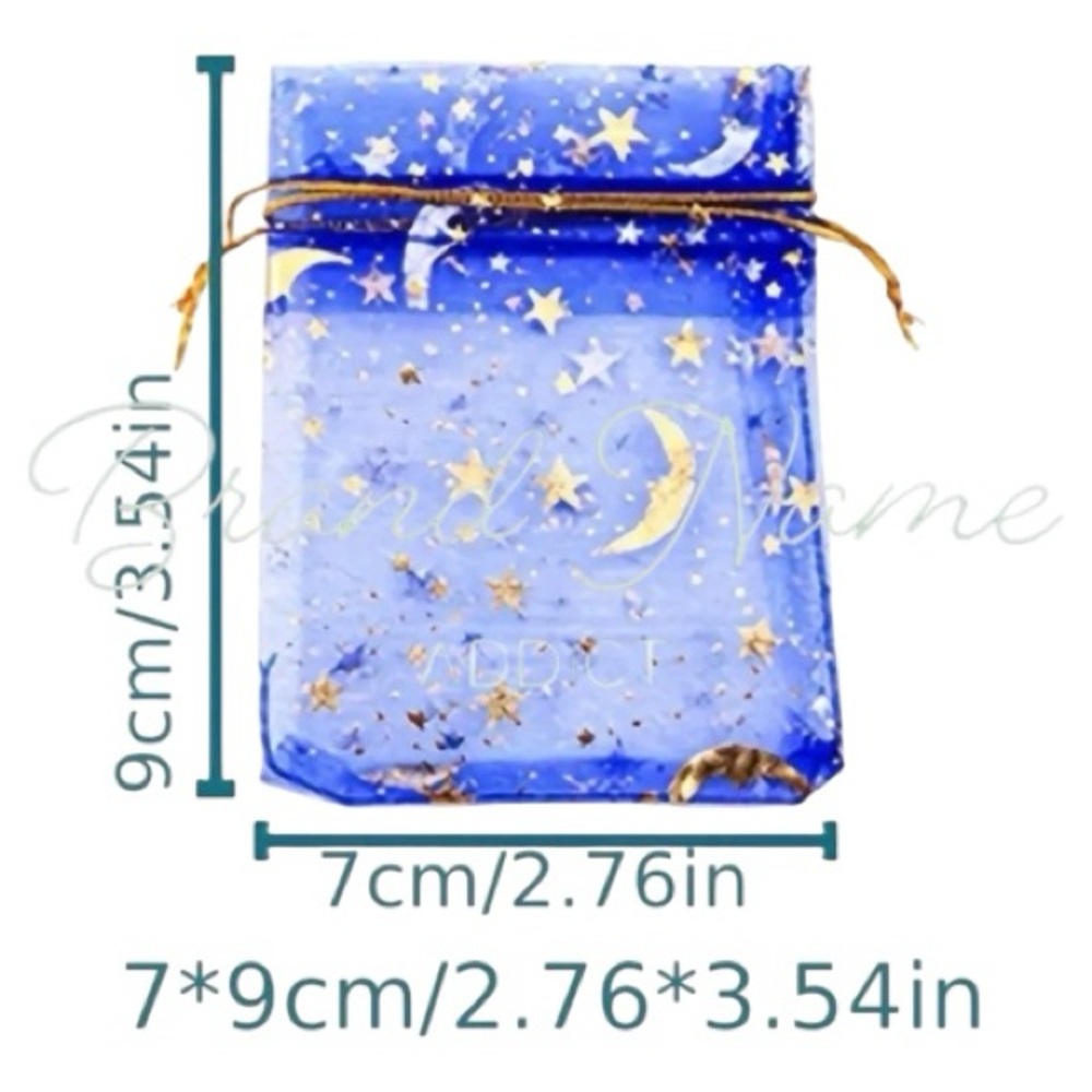PRICE IS FIRM Set of 25 Elegant Star & Moon Random Color Small Organza Gift Bags - Picture 2 of 2